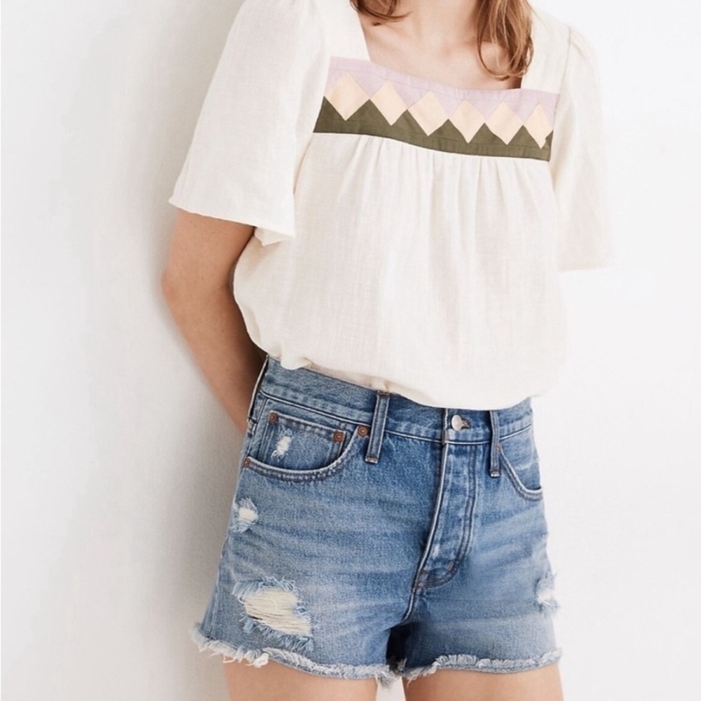 MADEWELL Women’s Relaxed Denim Shorts Ripped Edition